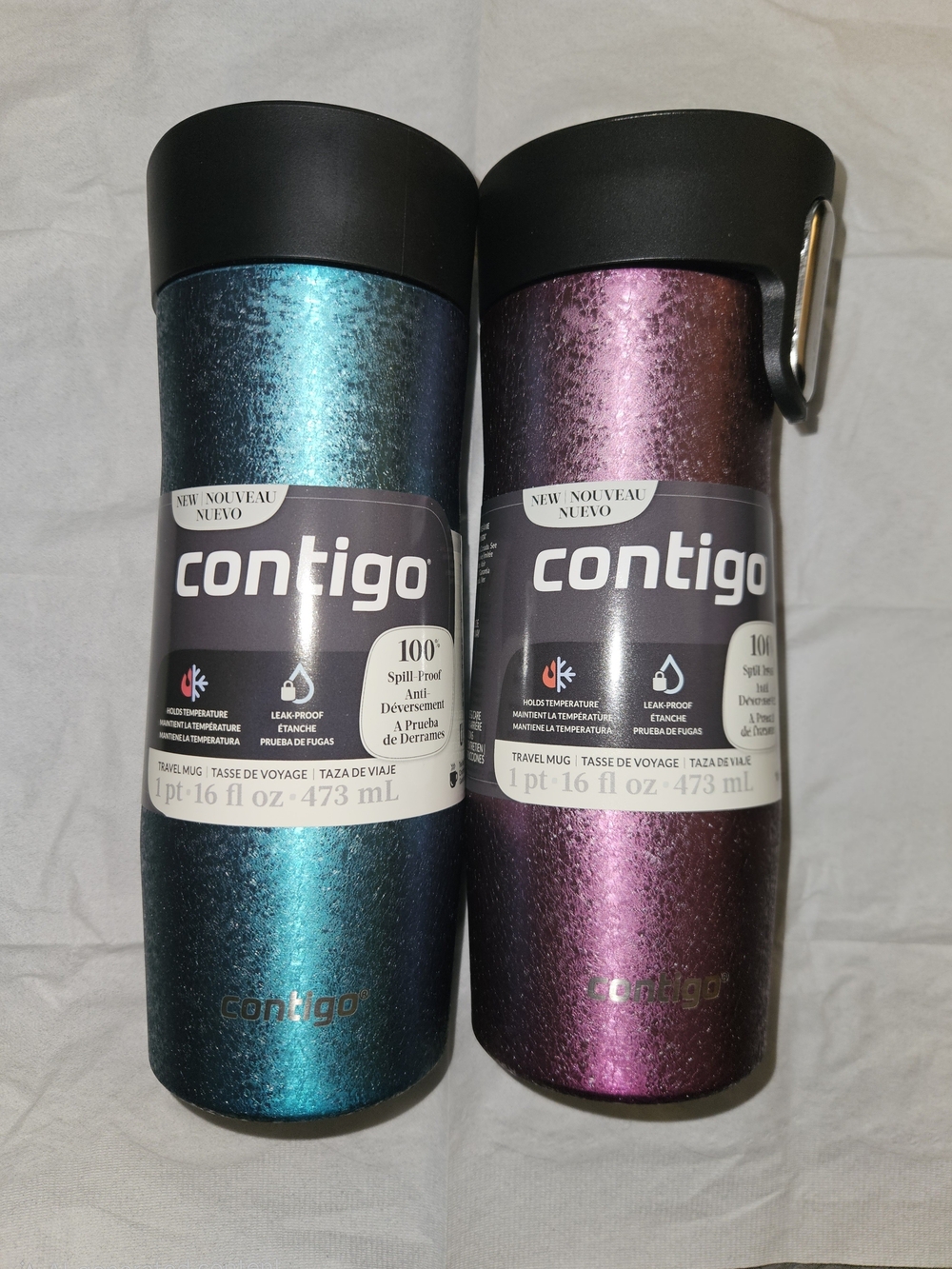 Contigo West Loop 16 oz Crystal Travel Mugs – Set of 2 – NWT
